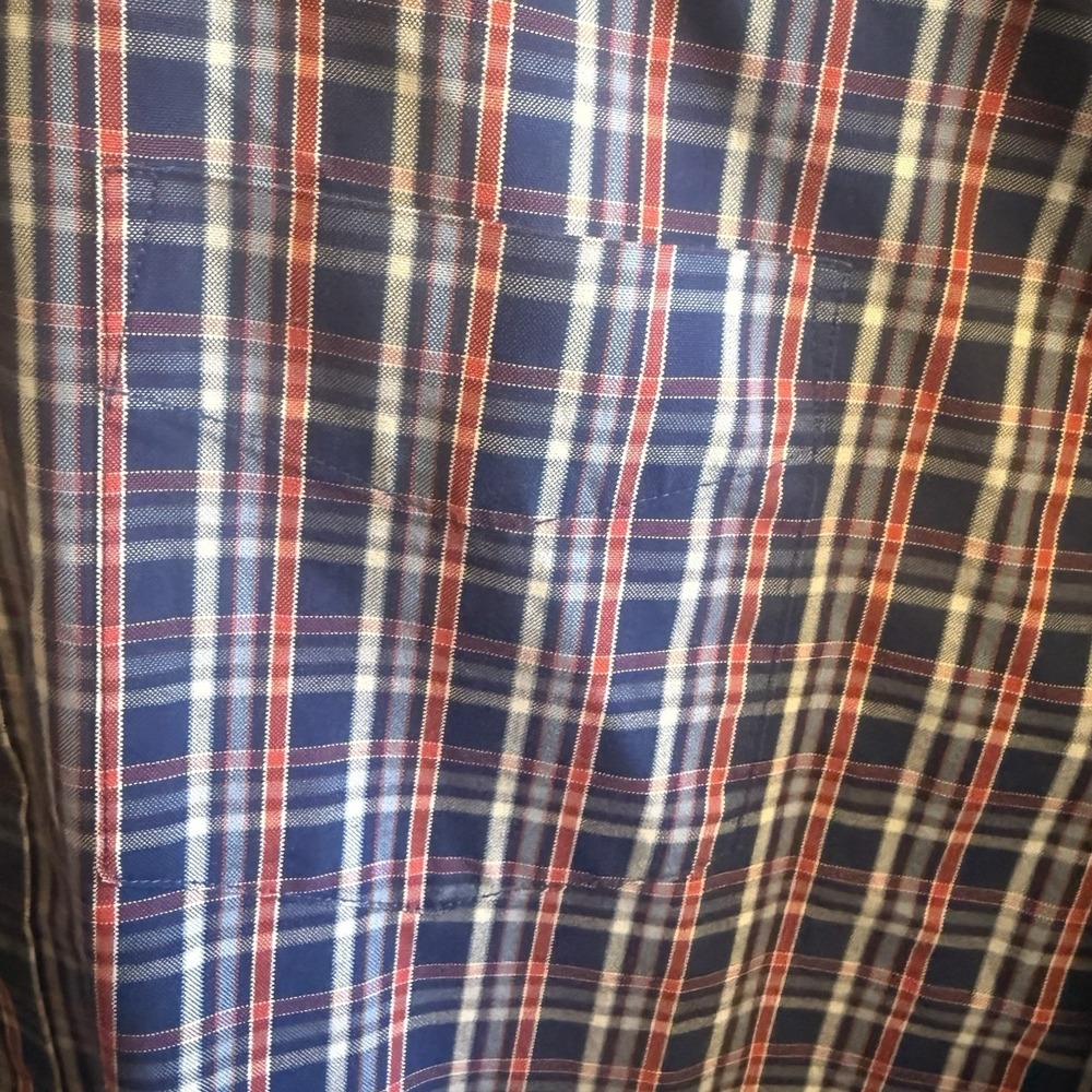 Untuckit Boys Bottom Down Shirt Blue White Red Check Long Sleeve 14 - Picture 3 of 5